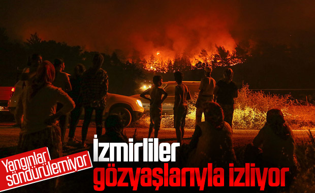 İzmir'deki orman yangını giderek yayılıyor