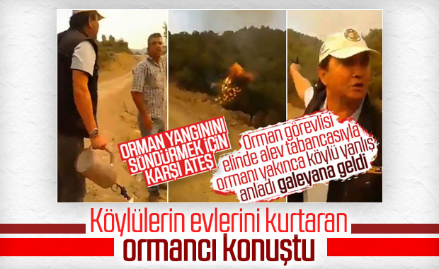 Yangına karşı ateşle müdahale eden görevli o anları anlattı