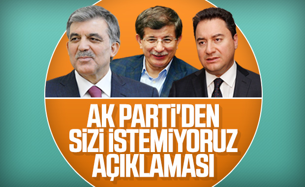 AK Parti'den Davutoğlu, Gül ve Babacan'a davet yok