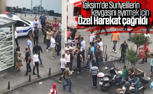 Taksim'de yabancı uyruklu kişiler kavga etti