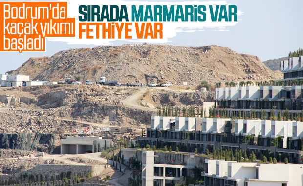 Bodrum'da kaçak yapıların yıkımı başlıyor