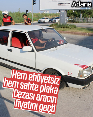 Adana'da trafikte sahte plakalı araç