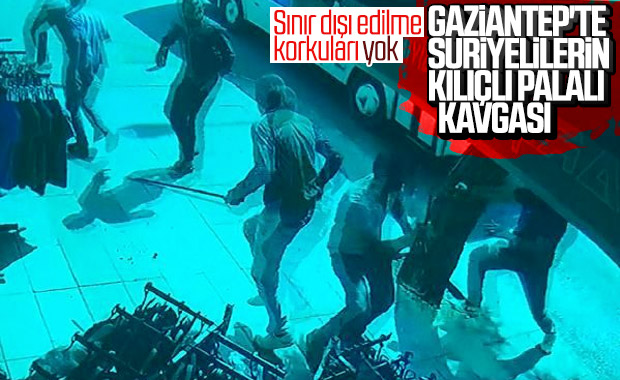 Gaziantep'te Suriyelilerin kılıç, pala ve bıçaklı kavgası