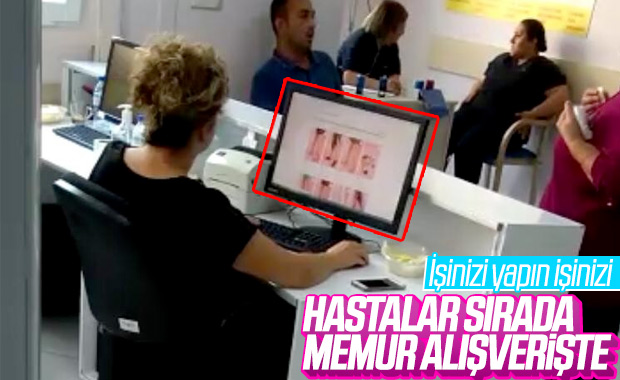 Alışveriş yapmak için hastaları bekleten memur