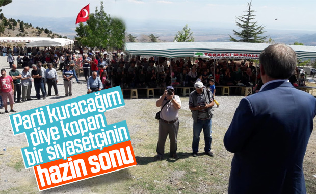 Abdüllatif Şener küçük bir toplulukla miting yaptı