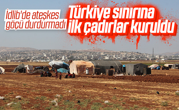 İdlib'den Türkiye sınırına göç