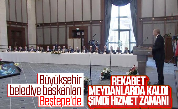 Erdoğan belediye başkanlarıyla Beştepe'de buluştu