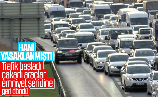 İstanbul'da trafik artınca emniyet şeridi kaçakları çıktı
