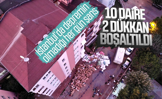 Maltepe'de kolonlarında çatlaklar oluşan bina boşaltıldı