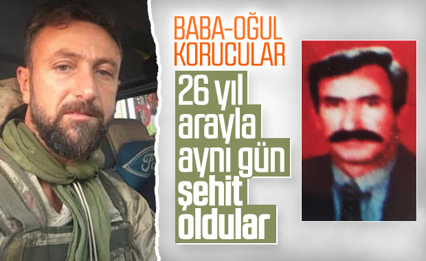Şehit korucu babasıyla aynı kaderi paylaştı