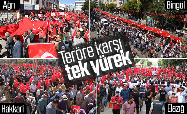 Doğu illerinde teröre tepki yürüyüşleri