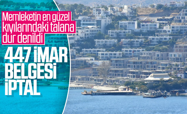 Sahillerde belgeleri iptal edilen kaçak yapılar
