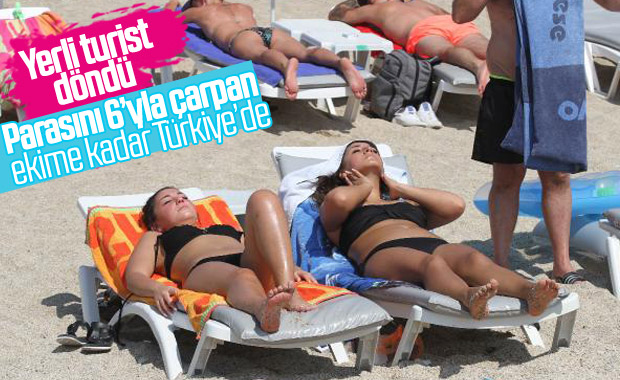 Alanya sahilleri tıklım tıklım dolu