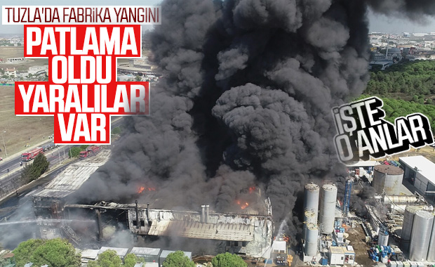 Tuzla'da yanan fabrikada patlama meydana geldi