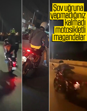 İstanbul'da motosikletli magandalar kamerada 