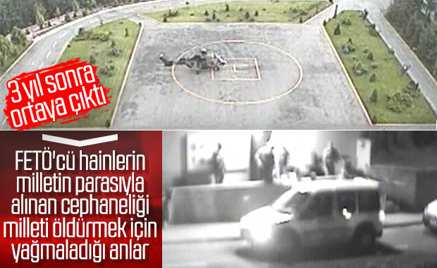 FETÖ'cülerin cephaneliği yağmaladığı anların görüntüsü