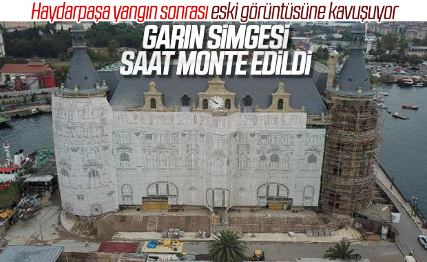 Haydarpaşa Garı'nın sembol saati yerine koyuldu