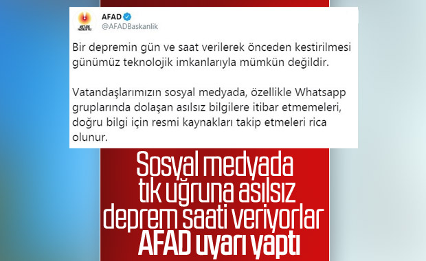 AFAD’dan sosyal medya uyarısı