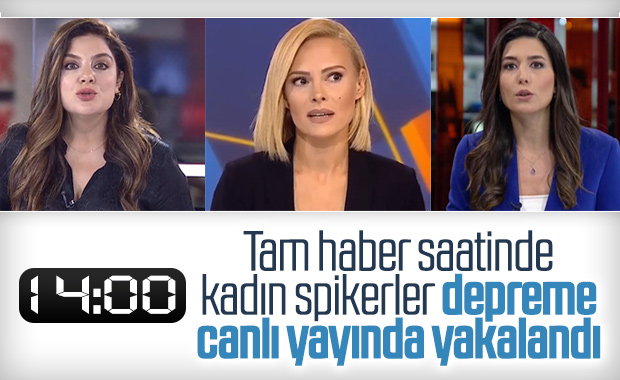 Kadın spikerler deprem anında canlı yayındaydı