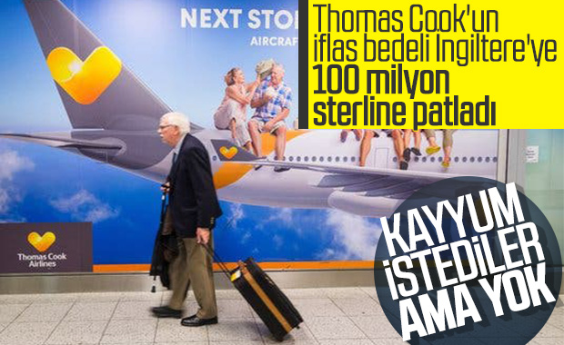 İngiltere Thomas Cook yüzünden 100 milyon sterlin harcadı
