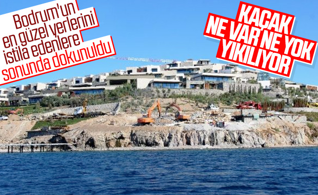 Bodrum’da kaçak yapıların yıkımı devam ediyor