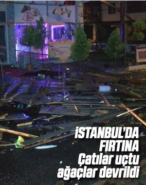 İstanbul’da fırtına ağaçları devirdi, çatıları uçurdu