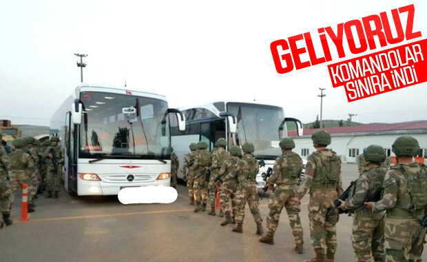 Suriye'ye operasyon öncesinde komandolar sınırda