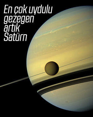 En çok uyduya sahip gezegen unvanı Satürn'de