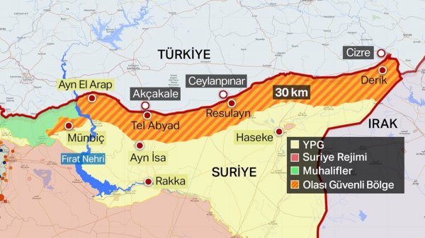 Suriye'ye operasyonda öncelik 120 km'lik hat