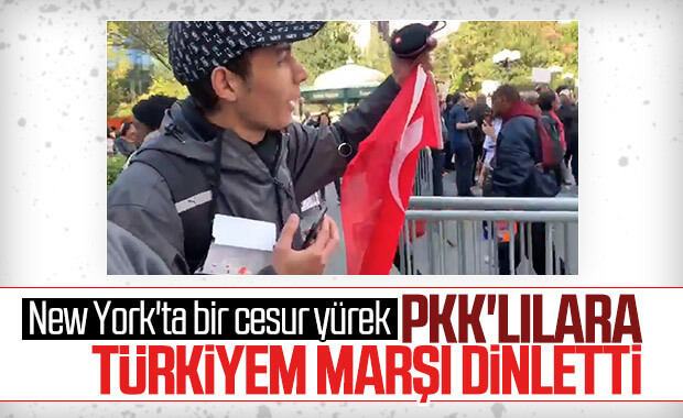ABD'deki PKK'lılara 'Ölürüm Türkiyem' dinleten Türk