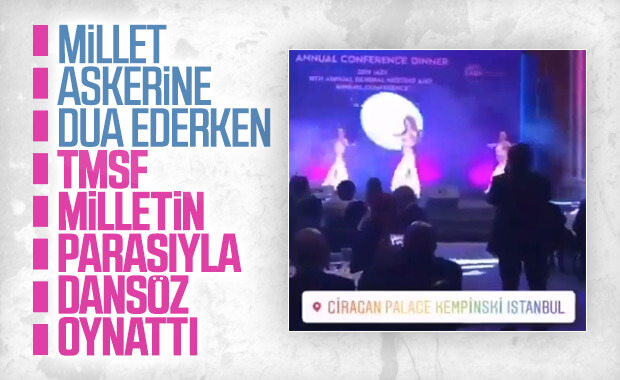 TMSF'nin etkinliğinde sahneye dansöz çıktı