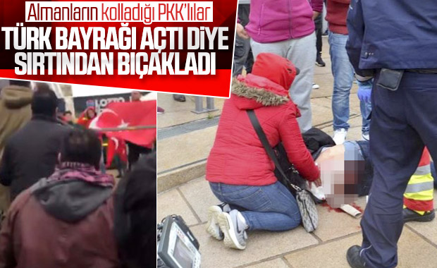 Almanya'da PKK'lılar, Türk bayrağı açanlara saldırdı