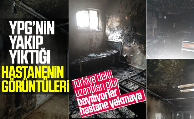 Teröristler Tel Abyad Hastanesi'ni yaktı