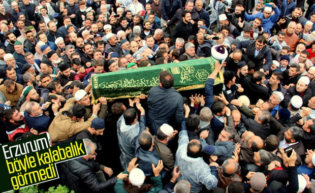 Erzurum'da cenaze namazında izdiham