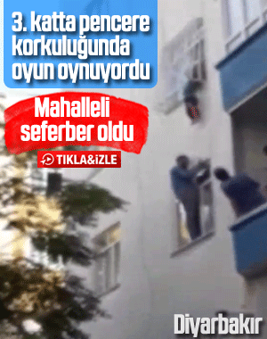Diyarbakır'da küçük çocuk pencere korkuluğuna sıkıştı