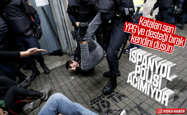 İspanya'da polisten Katalan göstericilere sert müdahale