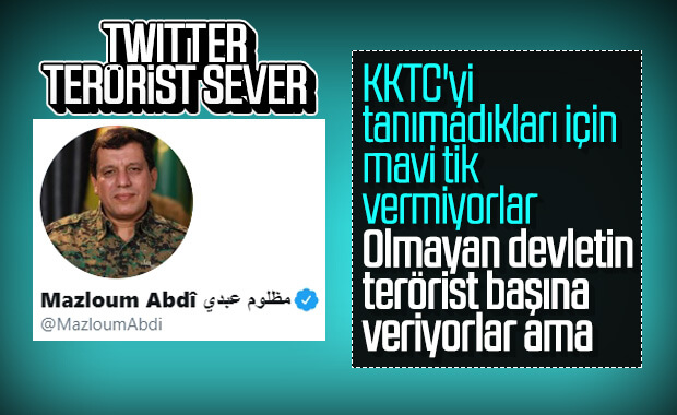 Twitter, terörist Mazlum Abdi'ye mavi tik verdi