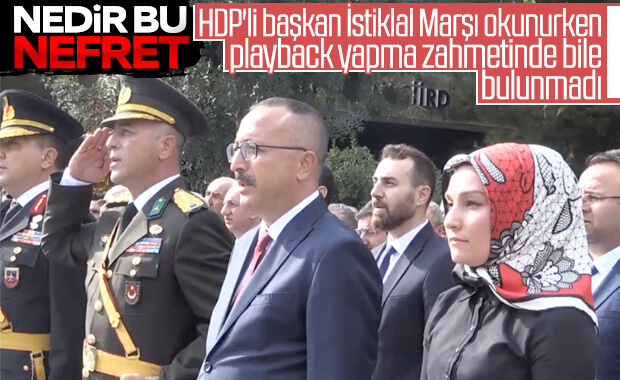 Siirt'te HDP'den İstiklal Marşı'na protesto