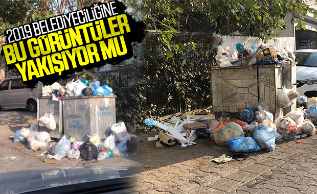 Ataşehir'de toplanmayan çöpler