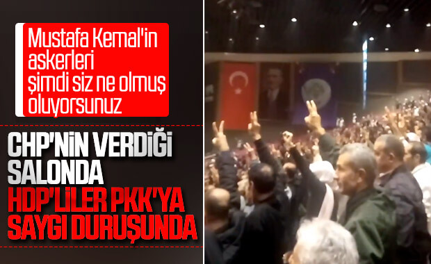 İstanbul'da HDP kongresinde teröristler için saygı duruşu