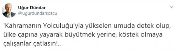 Uğur Dündar'dan Canan Kaftancığlu'na: Çatla 