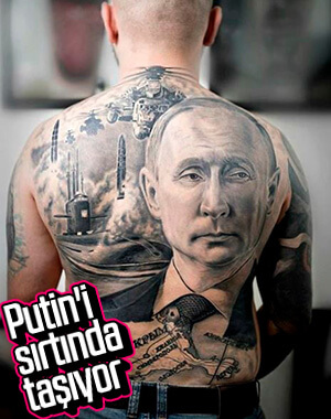 Putin hayranı Rus, sırtına Putin'in dövmesini yaptırdı