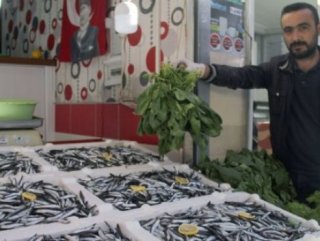Giresun'da bir kilo hamsi alana ıspanak bedava