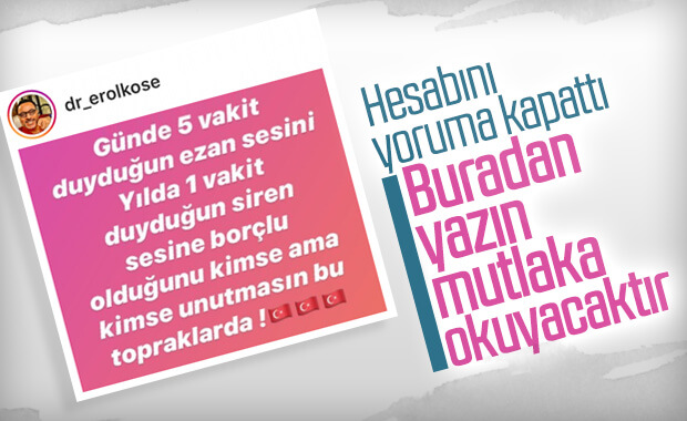 Erol Köse'nin 10 Kasım paylaşımı