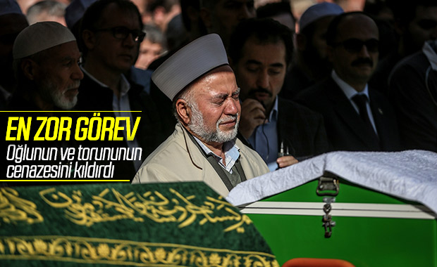 Emekli imam, oğlu ve torununun cenaze namazını kıldırdı