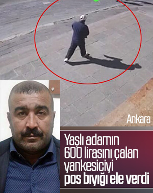 Ankara'da yere düşen yaşlı amcanın parasını çaldı