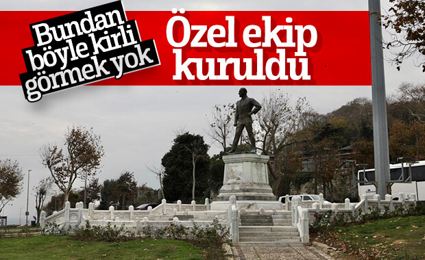 Sarayburnu'ndaki Atatürk heykeli hep temiz kalacak