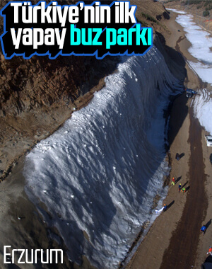 Türkiye'nin ilk yapay buz parkı Palandöken'de inşa edildi