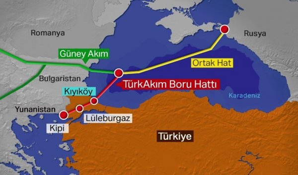 Türkiye'nin Türk Akım ve TANAP doğalgaz haritası