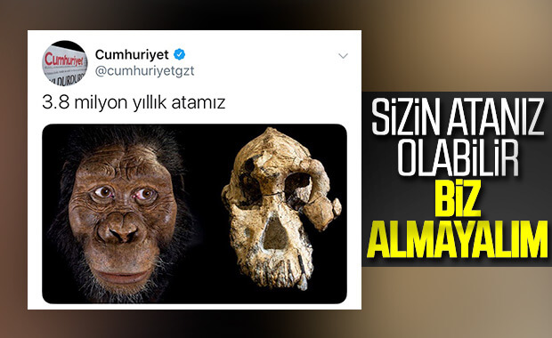 Evrimciler ilk atamız bu diyor